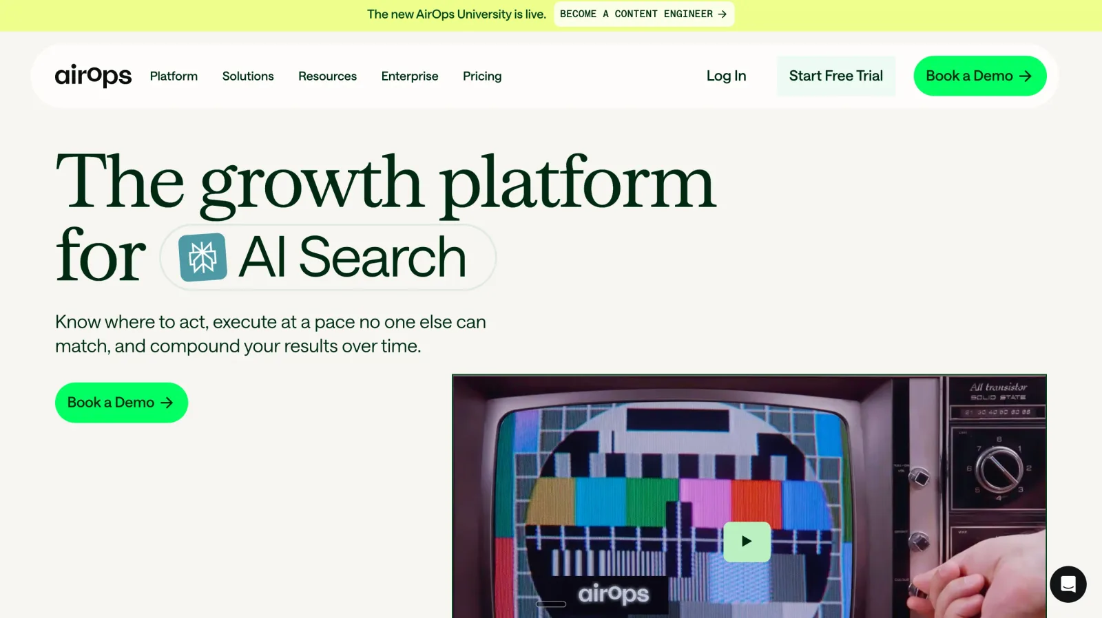 AirOps platform connecting AI content workflows with AI search optimization