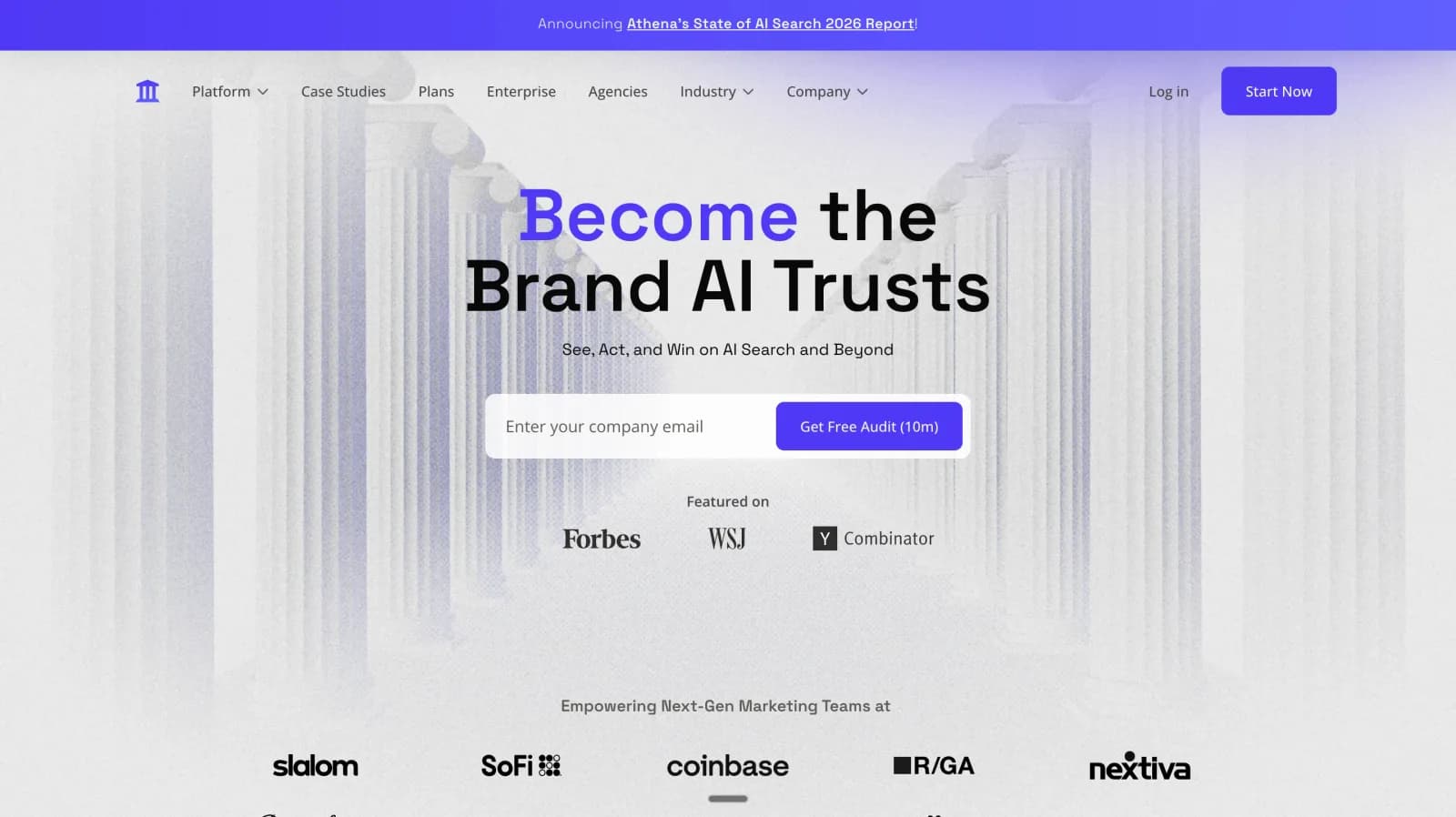 AthenaHQ dashboard combining AI visibility tracking with GEO workflows